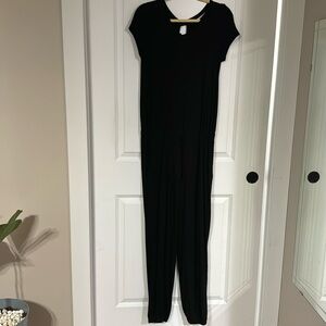 Brigitte Brianna Jumpsuit Soft Jersey Knit Black Sz M